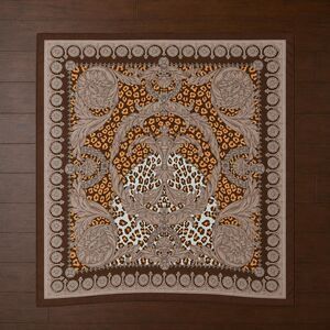 Vintage Italian Leopard Animal Print Baroque Neck Scarf 34 x 35